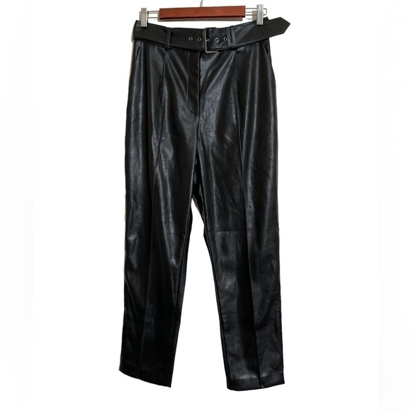 Ted Baker London Faydell Pleather Belted Trousers Sz. 6 - Picture 7 of 15